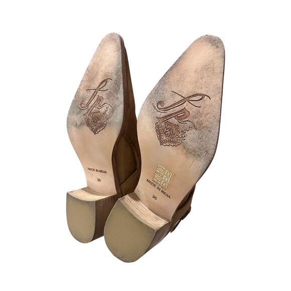 Free People Back Loop Leather Ankle Boots Tan Western Boho Chic, size 6 (36) - Picture 10 of 10